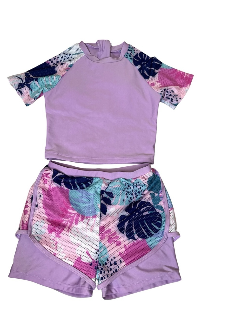 SHEIN Lavender Kids Two-Piece swim wear top and short 8y
